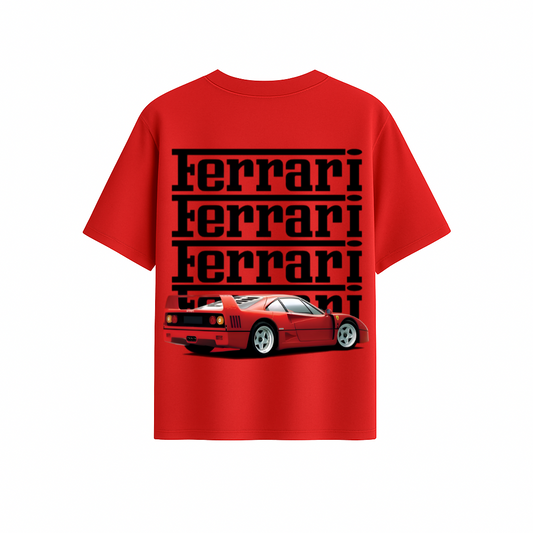 FERRARI OVERSIZED PRINTED T-SHIRT