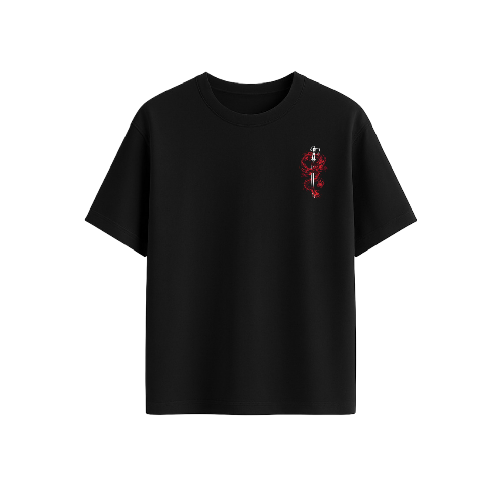 DRAGON SWORD OVERSIZED PRINTED T-SHIRT
